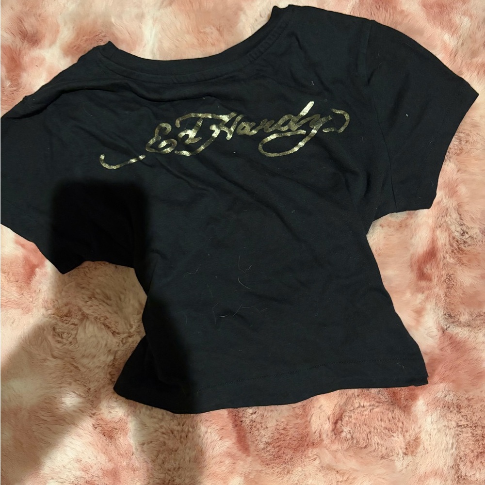 Ed Hardy Black and Gold Kids Tee